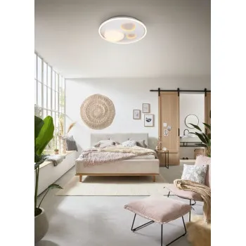 Trio Pebble fehér-barna LED mennyezeti lámpa (TRI-643110131) LED 1 izzós IP20