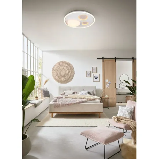 Trio Pebble fehér-barna LED mennyezeti lámpa (TRI-643110131) LED 1 izzós IP20