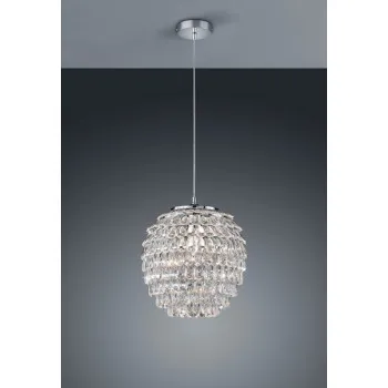 Trio Petty króm-átlátszó függesztett lámpa (TRI-R30451906) E27 1 izzós IP20