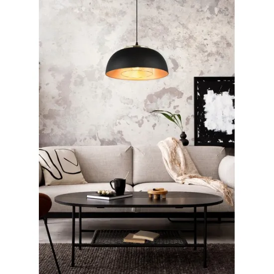 Trio Punch fekete-arany függesztett lámpa (TRI-R30811932) E27 1 izzós IP20