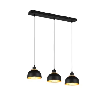 Trio Punch fekete-arany függesztett lámpa (TRI-R30813032) E27 3 izzós IP20