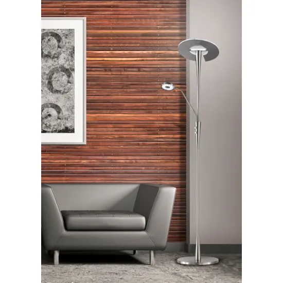 Trio Quebec matt nikkel LED állólámpa (TRI-422710307) LED 2 izzós IP20