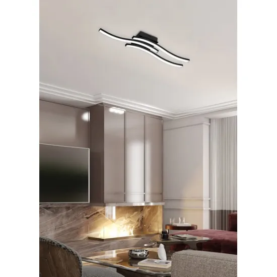 Trio Route fekete LED mennyezeti lámpa (TRI-R62473132) LED 3 izzós IP20