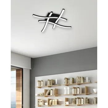 Trio Route fekete LED mennyezeti lámpa (TRI-R62474132) LED 4 izzós IP20 Trio Route fekete LED mennyezeti lámpa (TRI-R62474132) LED 4 izzós IP20