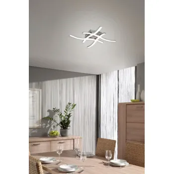 Trio Route matt nikkel LED mennyezeti lámpa (TRI-R62474407) LED 4 izzós IP20 Trio Route matt nikkel LED mennyezeti lámpa (TRI-R62474407) LED 4 izzós IP20