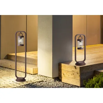 Trio Sambesi rozsdabarna-átlátszó kültéri állólámpa (TRI-404160124) E27 1 izzós IP44