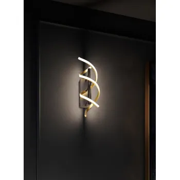 Trio Sequence sárgaréz-fekete LED falikar (TRI-241810208) LED 1 izzós IP20 Trio Sequence sárgaréz-fekete LED falikar (TRI-241810208) LED 1 izzós IP20