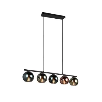 Trio Sheldon fekete-színes függesztett lámpa (TRI-R31305017) E14 5 izzós IP20