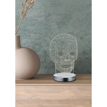 Trio Skull króm-átlátszó gyerek LED asztali lámpa (TRI-R52461106) LED 1 izzós IP20 Trio Skull króm-átlátszó gyerek LED asztali lámpa (TRI-R52461106) LED 1 izzós IP20