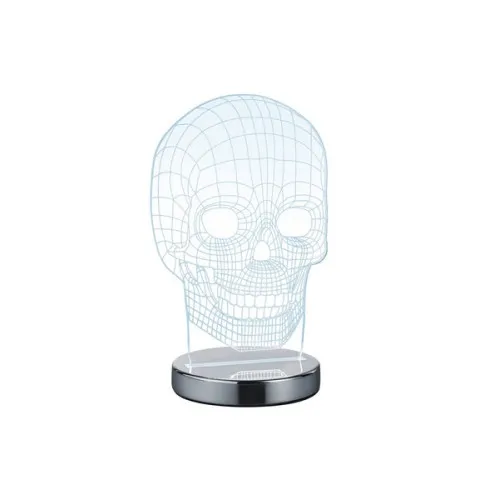 Trio Skull króm-átlátszó gyerek LED asztali lámpa (TRI-R52461106) LED 1 izzós IP20