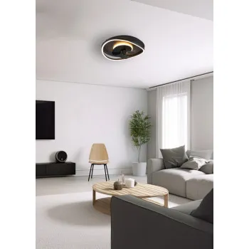 Trio Sortland fekete LED mennyezeti ventilátoros lámpa (TRI-R67393132) LED 1 izzós IP20 Trio Sortland fekete LED mennyezeti ventilátoros lámpa (TRI-R67393132) LED 1 izzós IP20