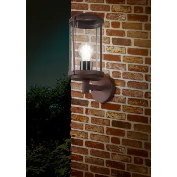 Trio Tanaro rozsdabarna-átlátszó kültéri falikar (TRI-202360124) E27 1 izzós IP44