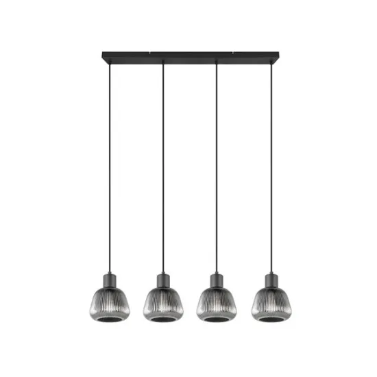 Trio Tarifa füstszínű-fekete függesztett lámpa (TRI-362800432) E27 4 izzós IP20