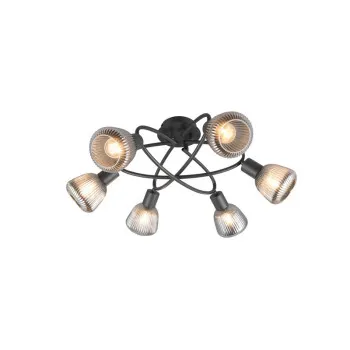 Trio Tarifa füstszínű-fekete mennyezeti lámpa (TRI-662800632) E14 6 izzós IP20