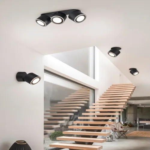 Trio Taurus fekete LED mennyezeti spotlámpa (TRI-652910132) LED 2 izzós IP20