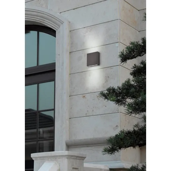 Trio Thames anracit-fehér LED kültéri falikar (TRI-229360242) LED 2 izzós IP54