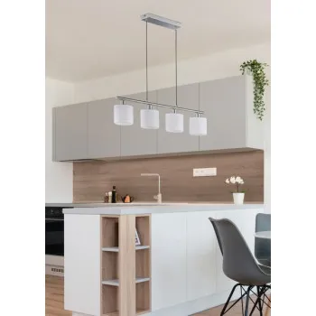 Trio Tommy matt nikkel-fehér függesztett lámpa (TRI-R30334001) E14 4 izzós IP20