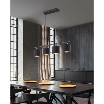 Trio Tommy fekete-arany függesztett lámpa (TRI-R30334079) E14 4 izzós IP20