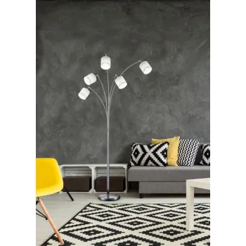 Trio Tommy matt nikkel-fehér állólámpa (TRI-R46330501) E14 5 izzós IP20