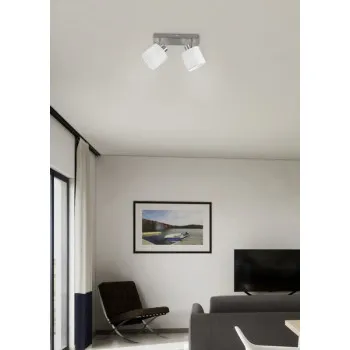 Trio Tommy matt nikkel-fehér mennyezeti lámpa (TRI-R80332001) E14 2 izzós IP20