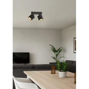 Trio Tommy fekete-arany mennyezeti lámpa (TRI-R80332079) E14 2 izzós IP20