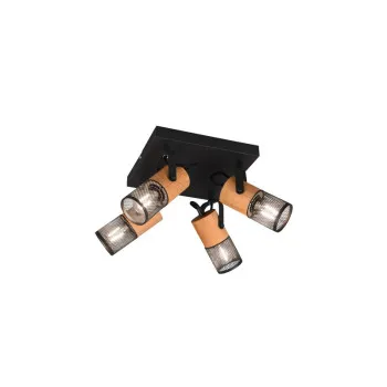 Trio Tosh fekete-natúr mennyezeti spotlámpa (TR-804300432) E14 4 izzós IP20 Trio Tosh fekete-natúr mennyezeti spotlámpa (TR-804300432) E14 4 izzós IP20