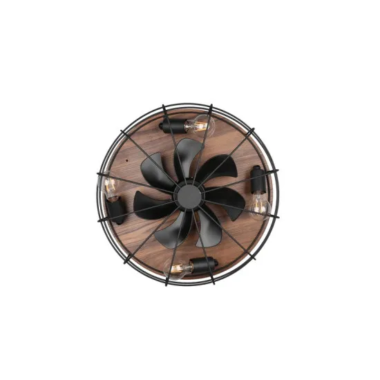 Trio Trondheim fekete-natúr mennyezeti ventilátoros lámpa (TRI-R61105032) E27 4 izzós IP20