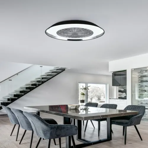 Trio Varberg fekete LED mennyezeti ventilátoros lámpa (TRI-R67292102) LED 1 izzós IP20