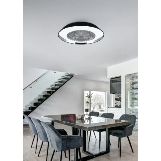 Trio Varberg fekete LED mennyezeti ventilátoros lámpa (TRI-R67292102) LED 1 izzós IP20