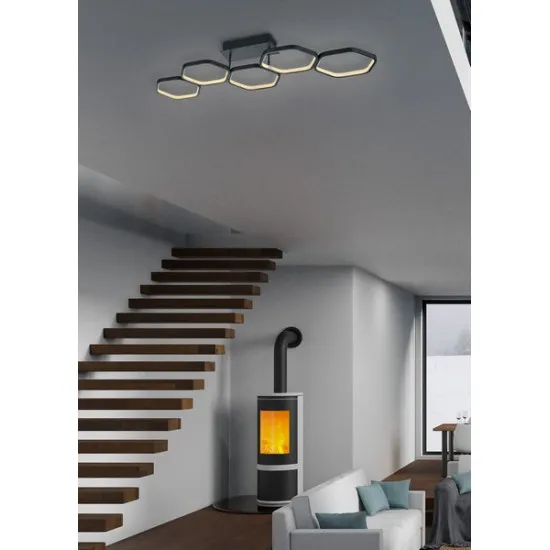 Trio Vigo antracit LED mennyezeti lámpa (TRI-R62055142) LED 1 izzós IP20