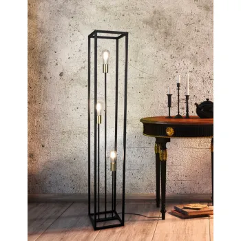 Trio Vito fekete-arany állólámpa (TRI-R40193032) E27 3 izzós IP20 Trio Vito fekete-arany állólámpa (TRI-R40193032) E27 3 izzós IP20