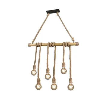 Trio Wilma fekete-natúr függesztett lámpa (TRI-R30130626) E27 6 izzós IP20