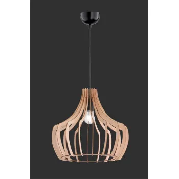 Trio Wood fekete-natúr függesztett lámpa (TRI-R30253830) E27 1 izzós IP20