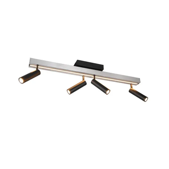 Trio Zeno csiszolt alumínium-fekete LED mennyezeti lámpa (TRI-648310505) LED 1 izzós IP20