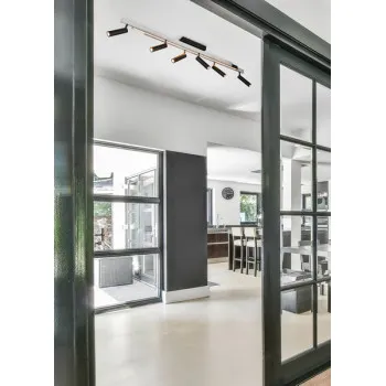 Trio Zeno csiszolt alumínium-fekete LED mennyezeti lámpa (TRI-648310705) LED 1 izzós IP20