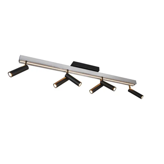 Trio Zeno csiszolt alumínium-fekete LED mennyezeti lámpa (TRI-648310705) LED 1 izzós IP20