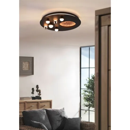 Trio Zodiac fekete-barna LED mennyezeti lámpa (TRI-644810132) LED 1 izzós IP20