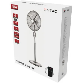 Entac matt króm fém álló ventilátor (ENT-EPMSF-50W-RC)