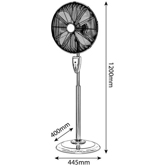 Entac matt króm fém álló ventilátor (ENT-EPMSF-50W-RC)