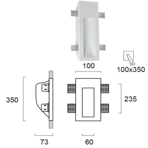 Viokef Aster fehér beépíthető fali lámpa (VIO-4147300) GU10 1 izzós IP20