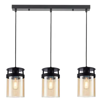 Viokef Betty borostyán-fekete függesztett lámpa (VIO-4304900) E27 3 izzós IP20