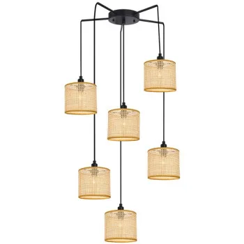 Viokef Erica natúr-fekete függesztett lámpa (VIO-4275000) E14 6 izzós IP20 Viokef Erica natúr-fekete függesztett lámpa (VIO-4275000) E14 6 izzós IP20