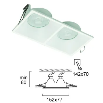 Viokef Fino fehér beépíthető lámpa (VIO-4225100) GU10 2 izzós IP20