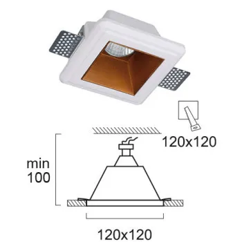 Viokef Flame fehér beépíthető lámpa (VIO-4209900) GU10 1 izzós IP20