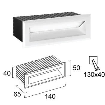 Viokef Flik fehér falba építhető LED kültéri lámpa (VIO-4308700) LED 1 izzós IP65