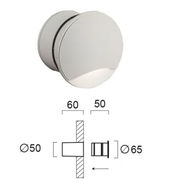 Viokef Ithaki fehér falba építhető LED kültéri lámpa (VIO-4261900) LED 1 izzós IP65