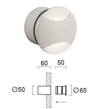 Viokef Ithaki fehér falba építhető LED kültéri lámpa (VIO-4262000) LED 1 izzós IP65