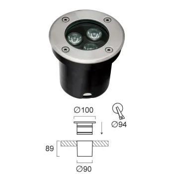 Viokef Lotus ezüst talajba építhető LED kültéri lámpa (VIO-4186800) LED 1 izzós IP65/IP67