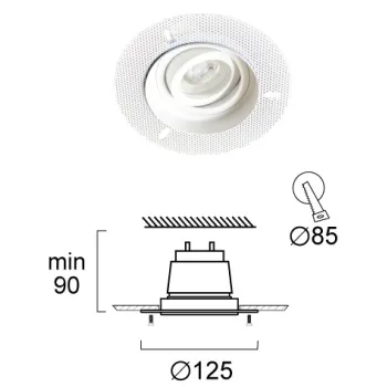 Viokef Mask fehér beépíthető lámpa (VIO-4279700) GU10 1 izzós IP20