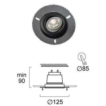 Viokef Mask fekete beépíthető lámpa (VIO-4279701) GU10 1 izzós IP20